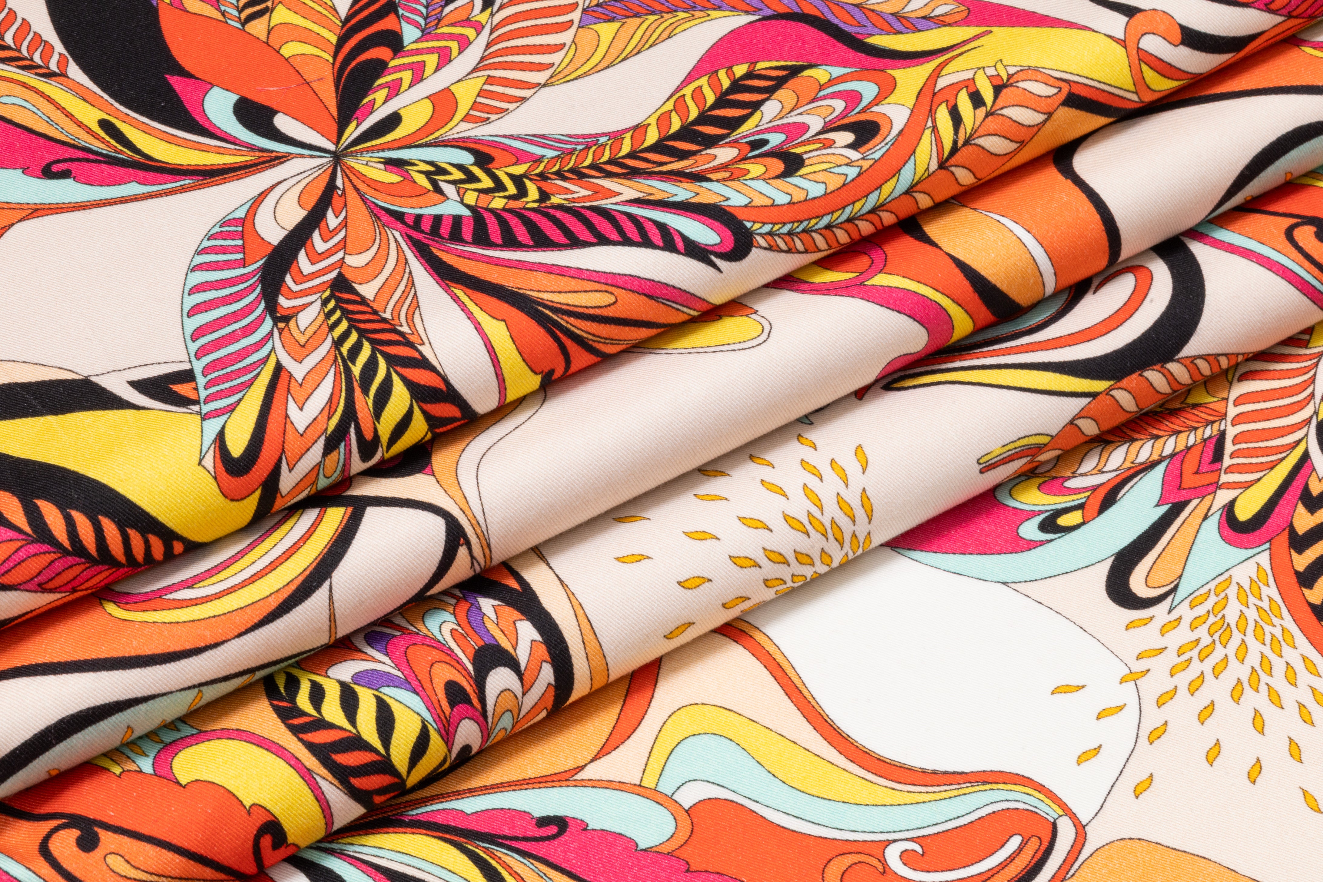 Abstract Floral Italian Cotton Twill - Coral / Pink