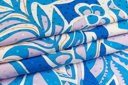 Printed Italian Silk Jacquard - Blue
