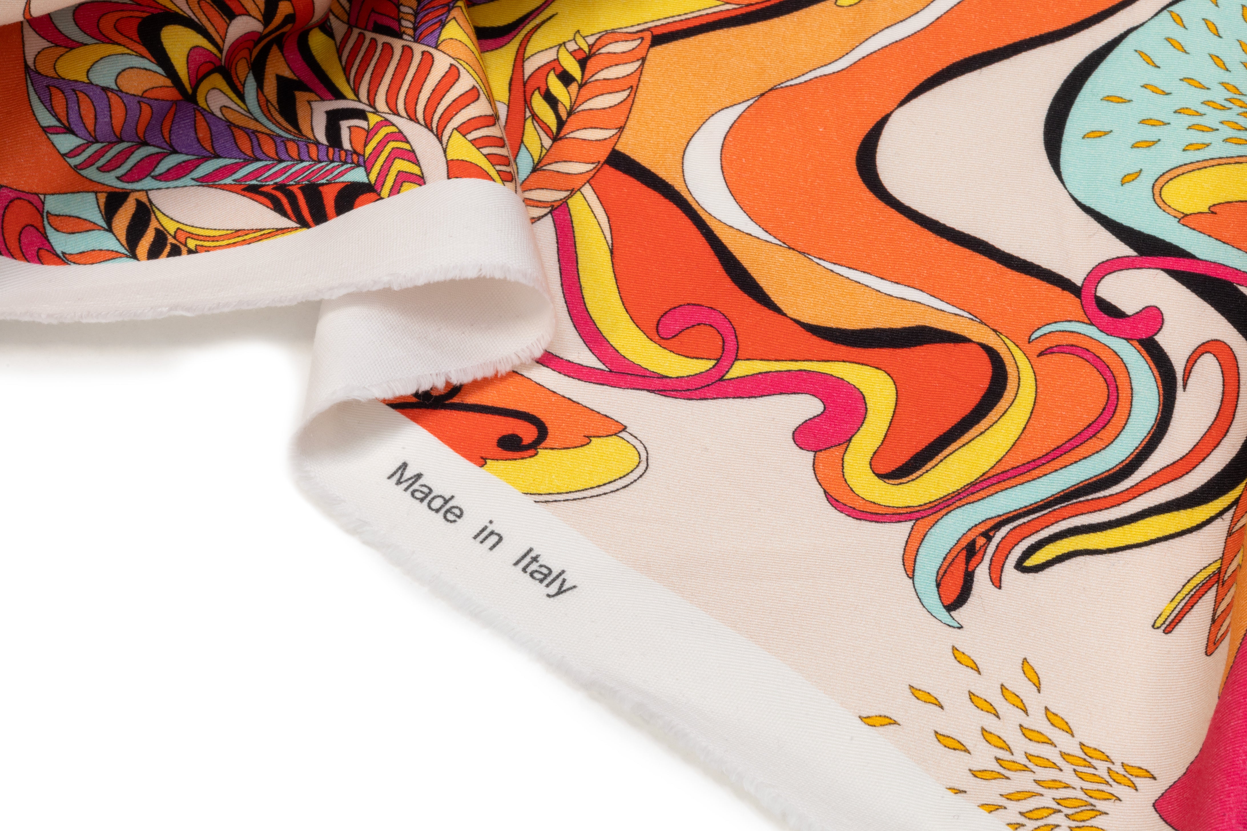 Abstract Floral Italian Cotton Twill - Coral / Pink