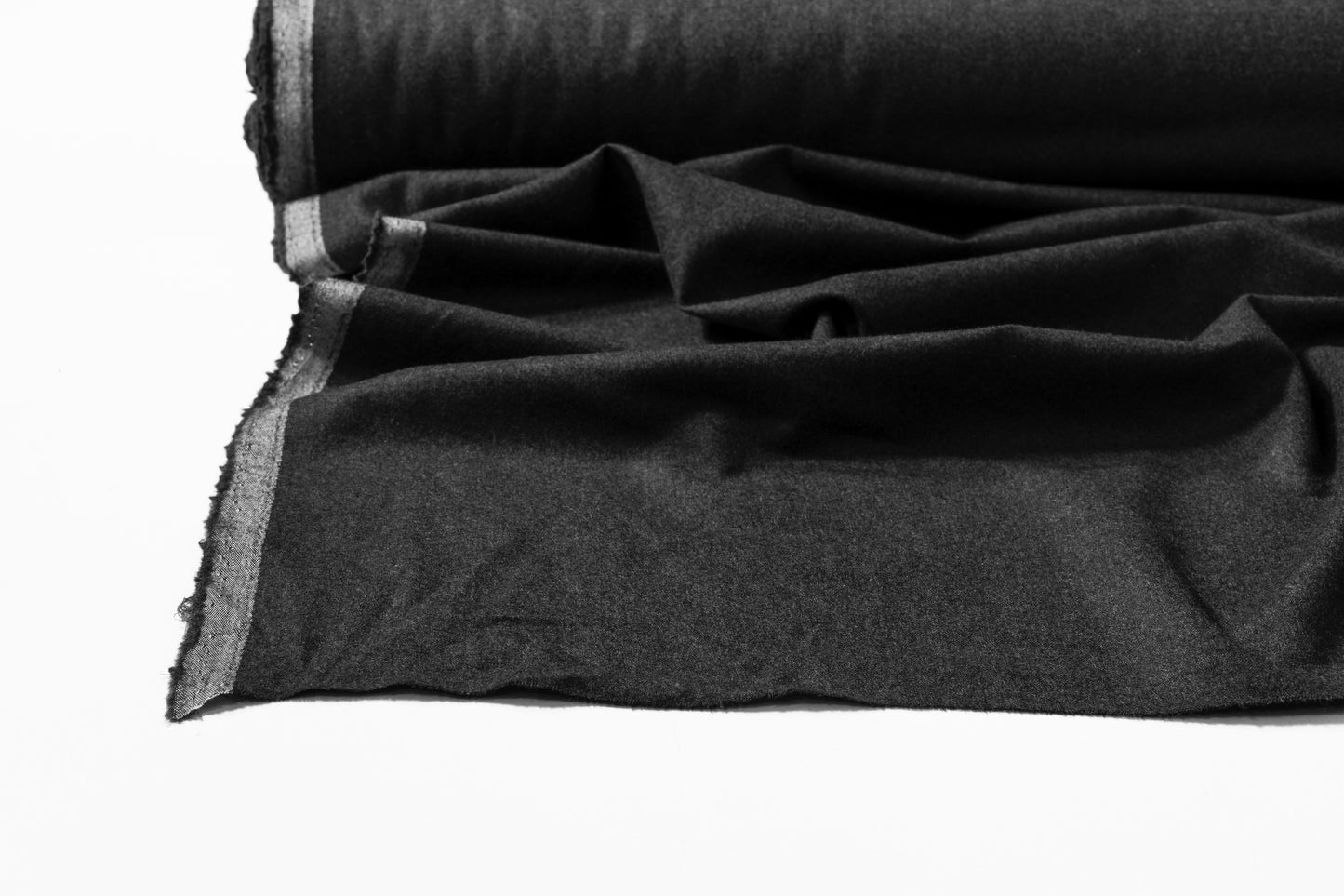 Italian Wool Flannel Suiting - Charcoal Gray