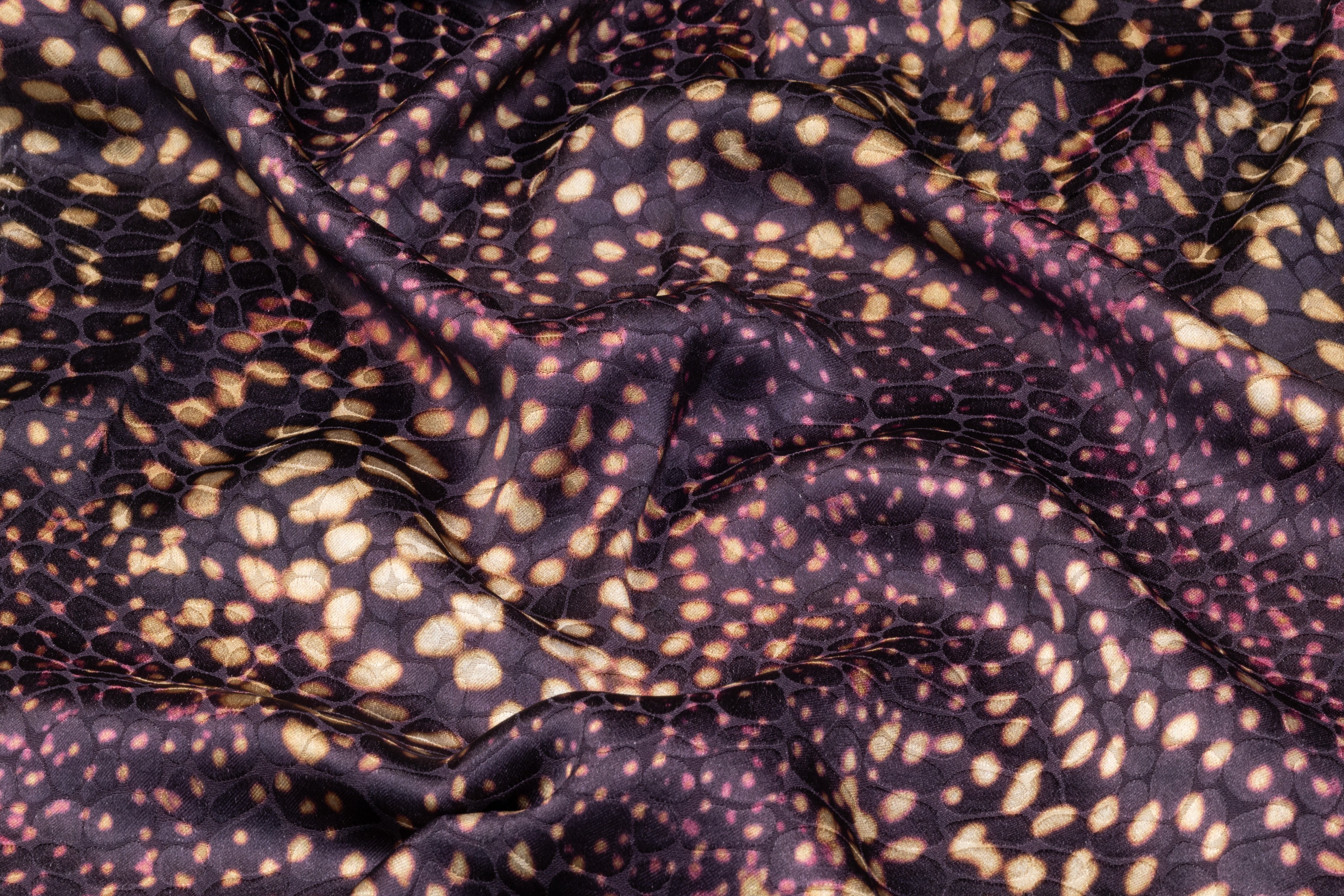 Reptilian Printed Italian Viscose Jacquard - Deep Plum