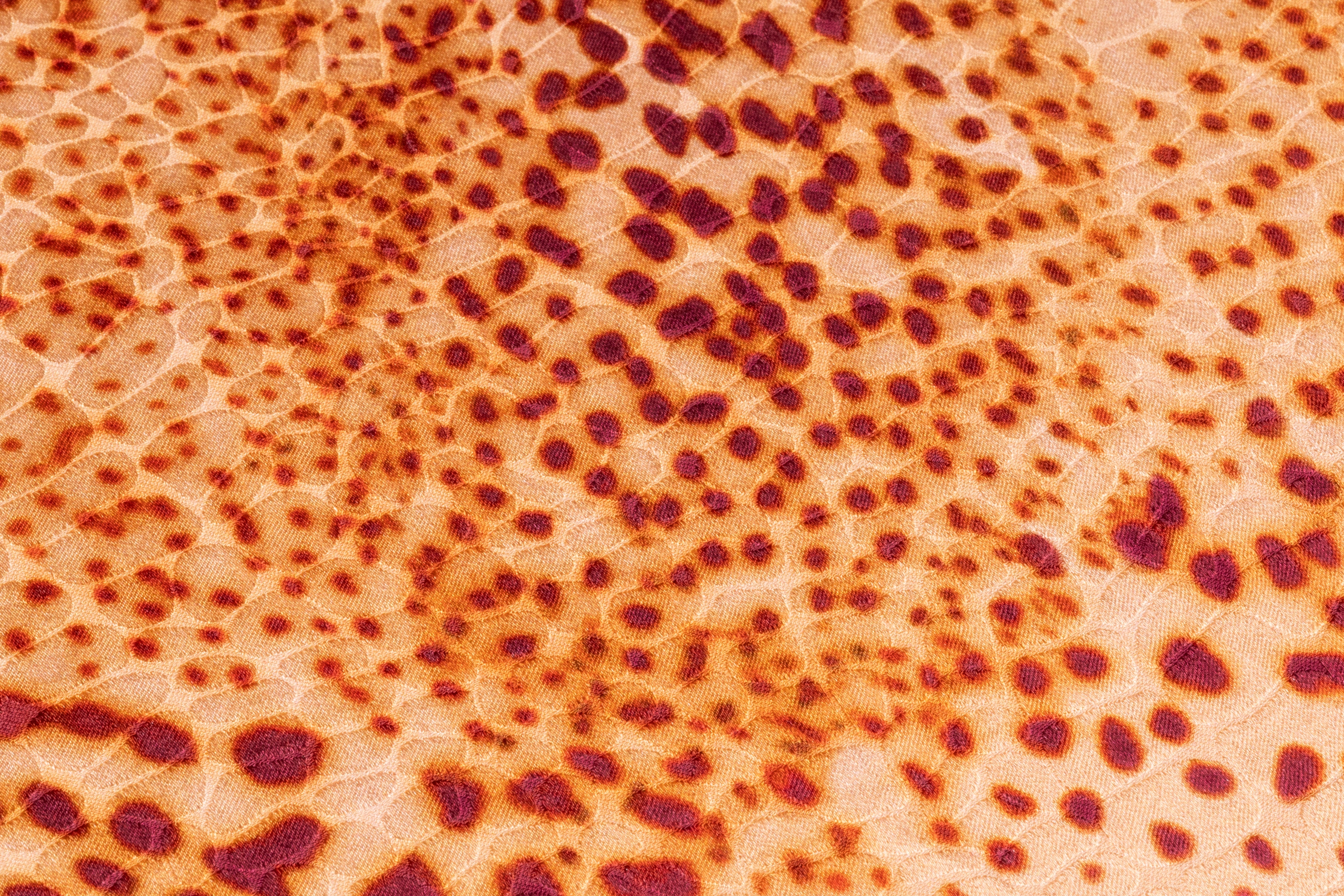 Reptilian Printed Italian Viscose Jacquard - Orange