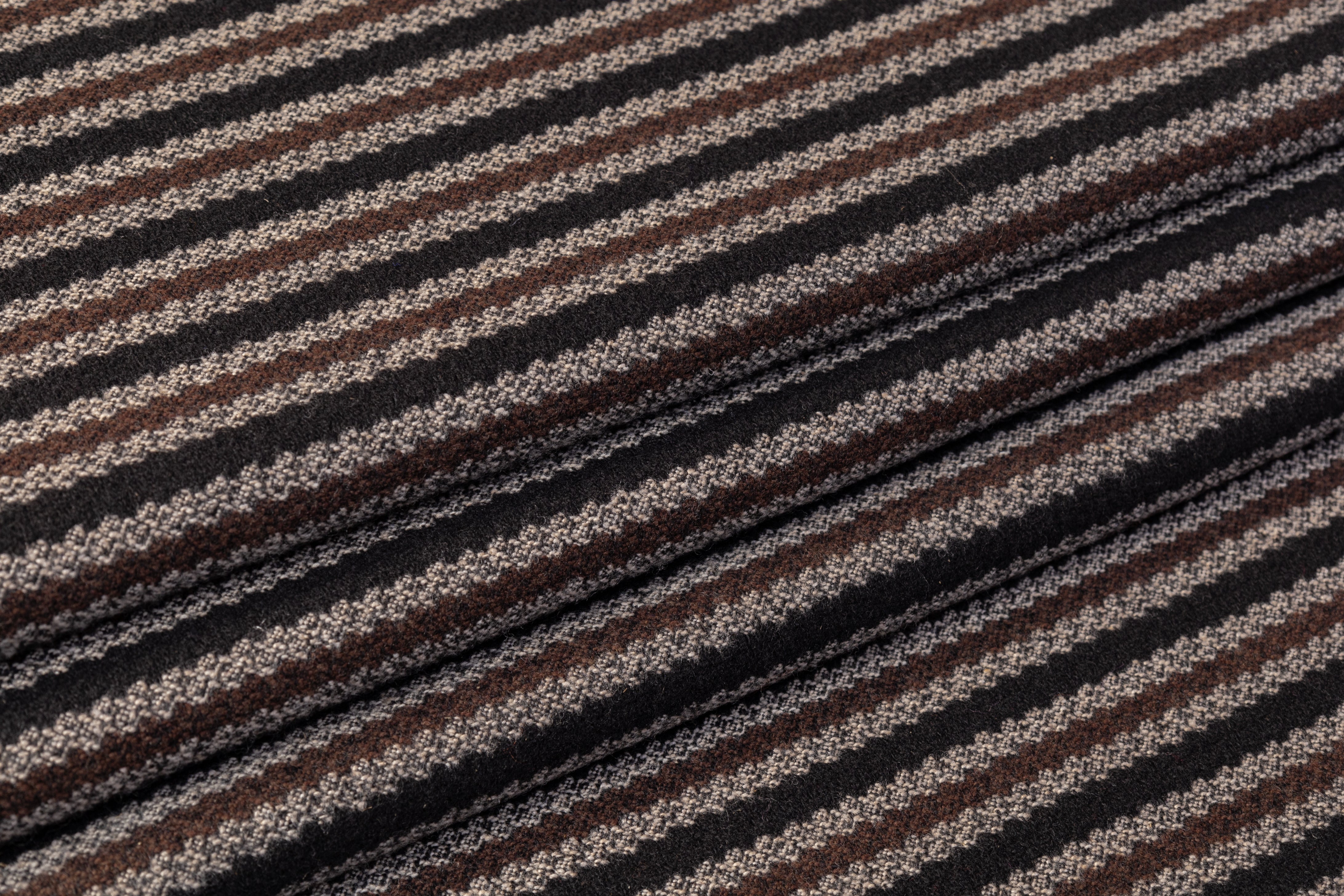 Etro - Striped Italian Wool Coating - Black / Brown