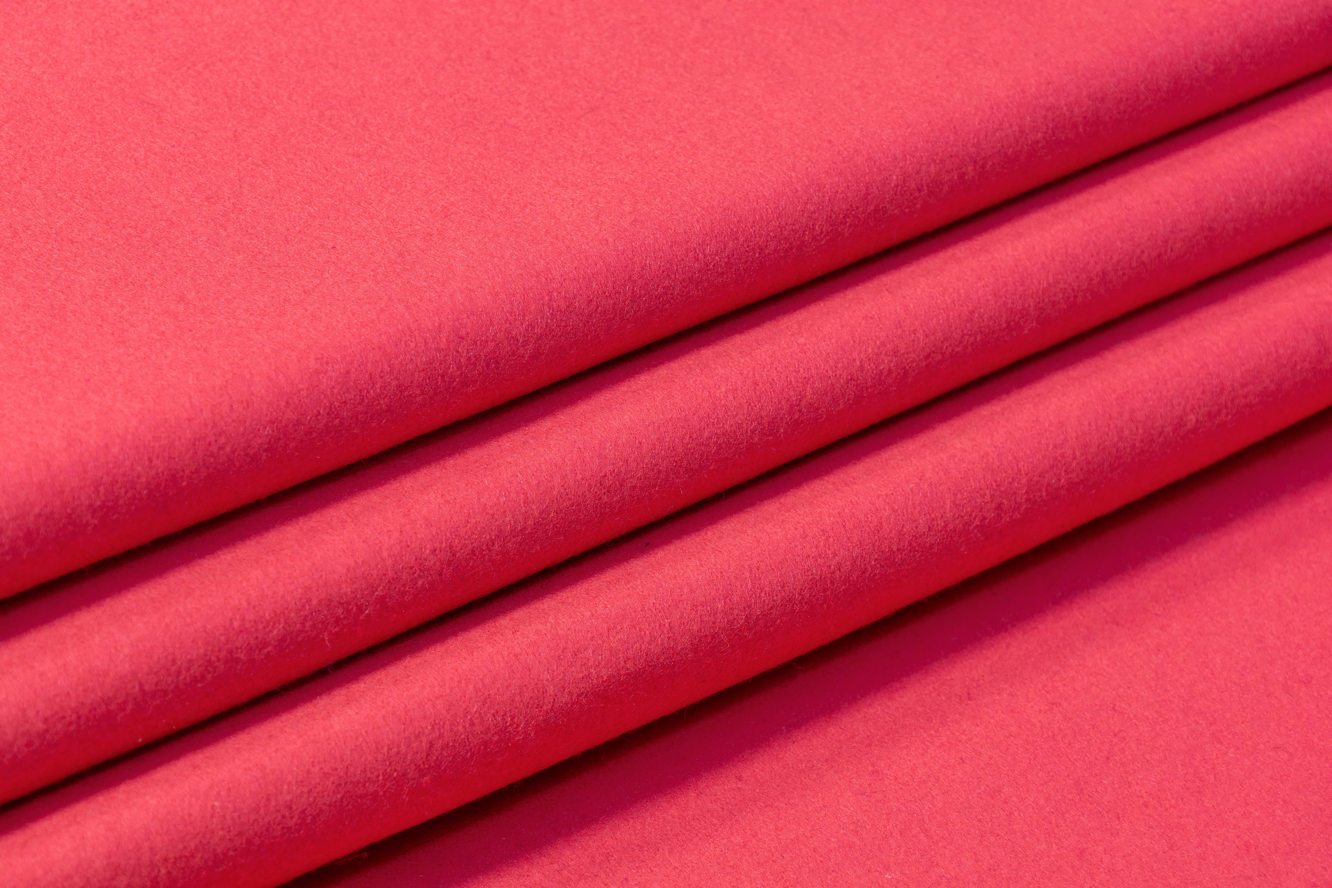Poly Wool Melton Coating - Pink