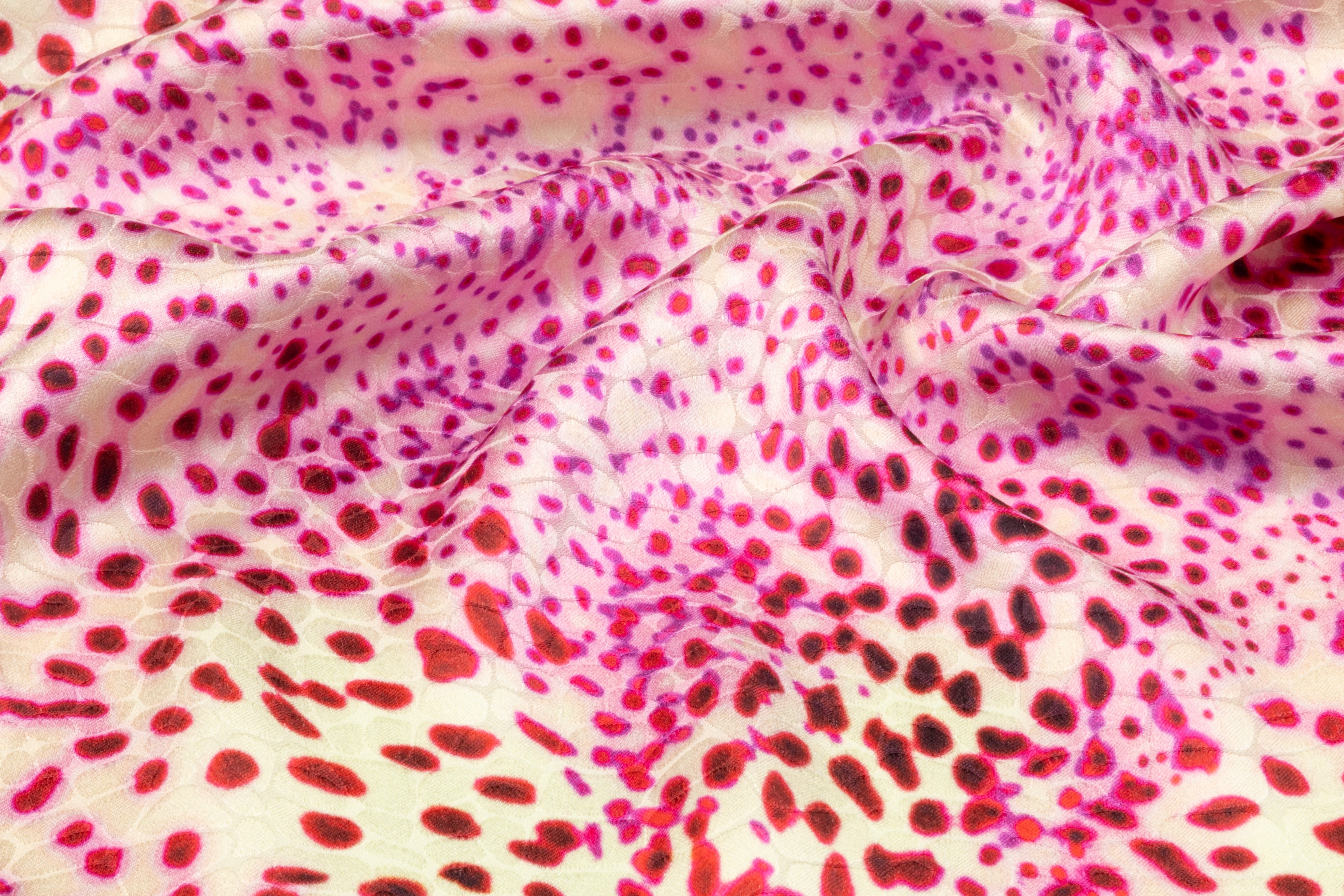 Reptilian Printed Italian Viscose Jacquard - Pink