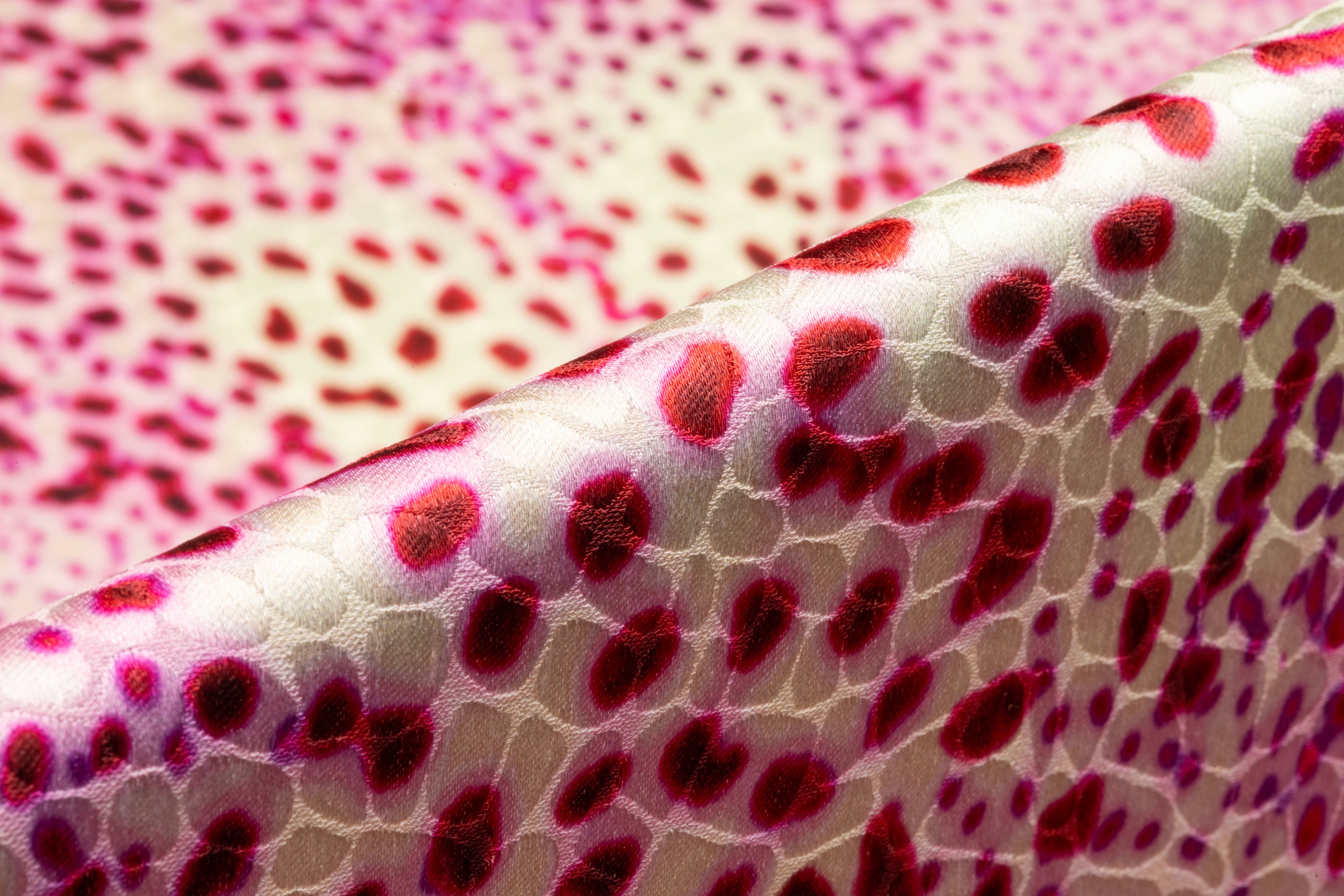 Reptilian Printed Italian Viscose Jacquard - Pink