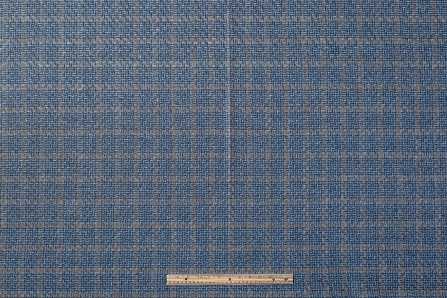 Checked Italian Wool Suiting - Blue / Tan