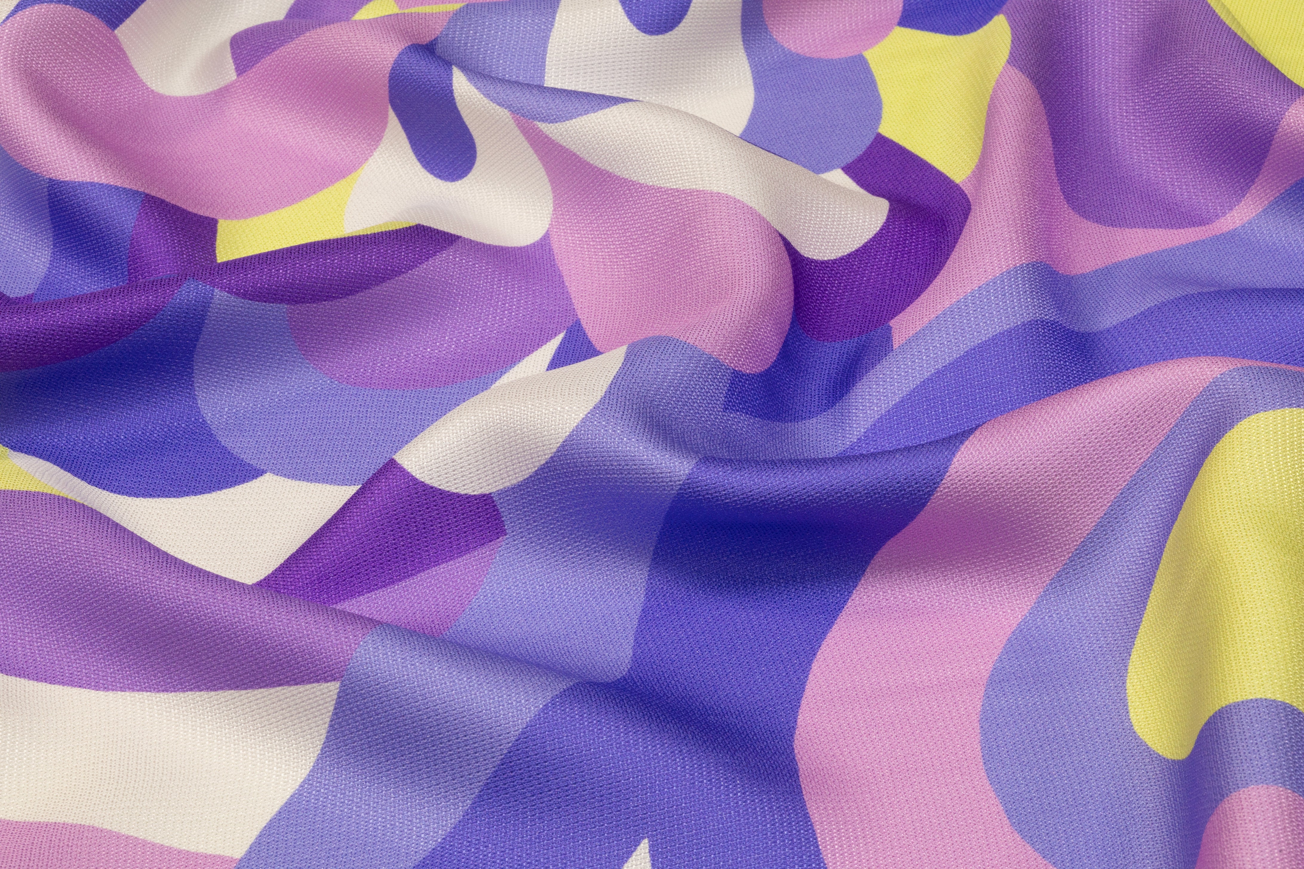 Abstract Italian Silk Marquisette - Purple