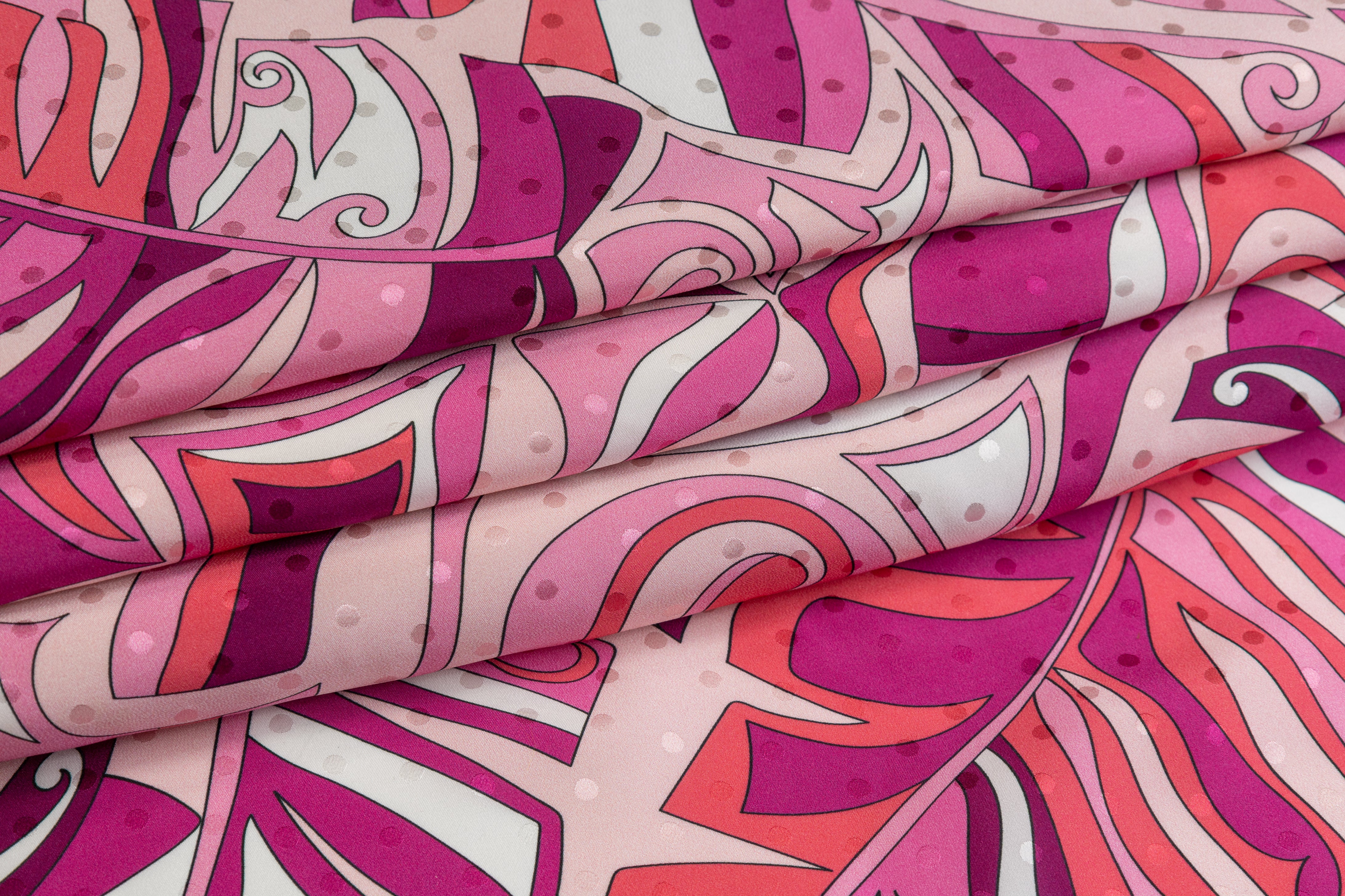 Printed Italian Silk Jacquard - Pink
