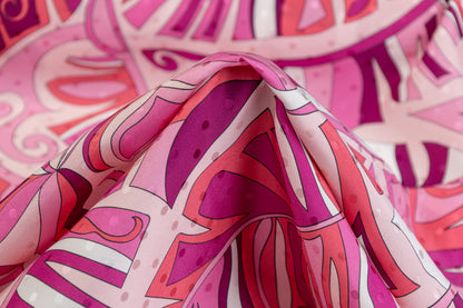 Printed Italian Silk Jacquard - Pink