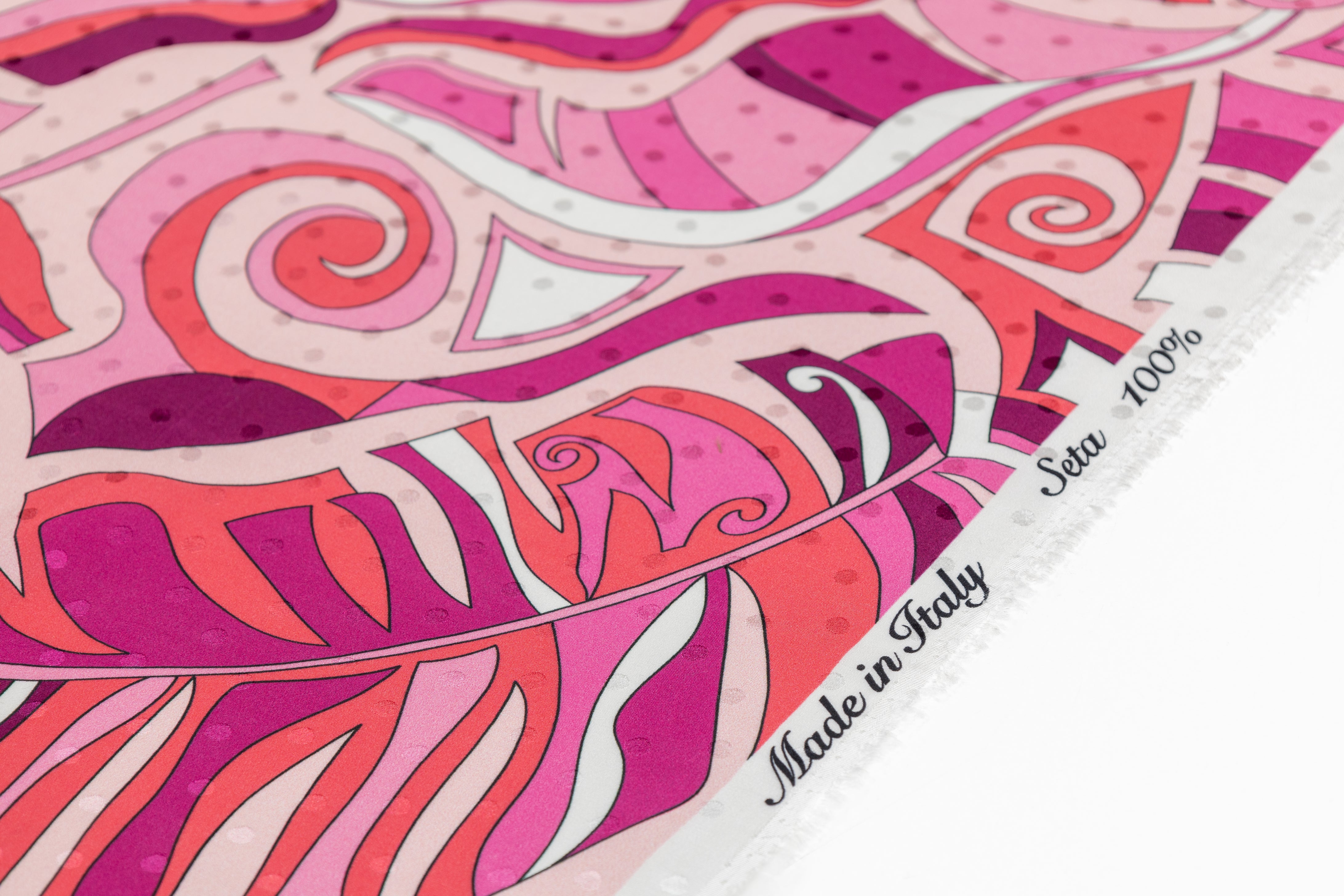 Printed Italian Silk Jacquard - Pink