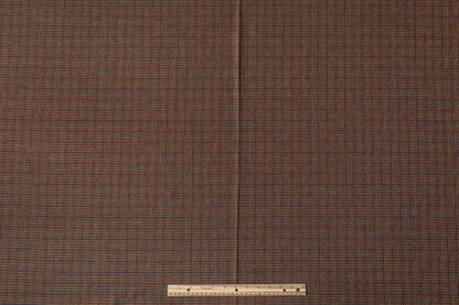 Checked Italian Wool Suiting - Brown
