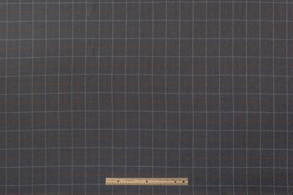 Checked Italian Wool Suiting - Gray / Brown