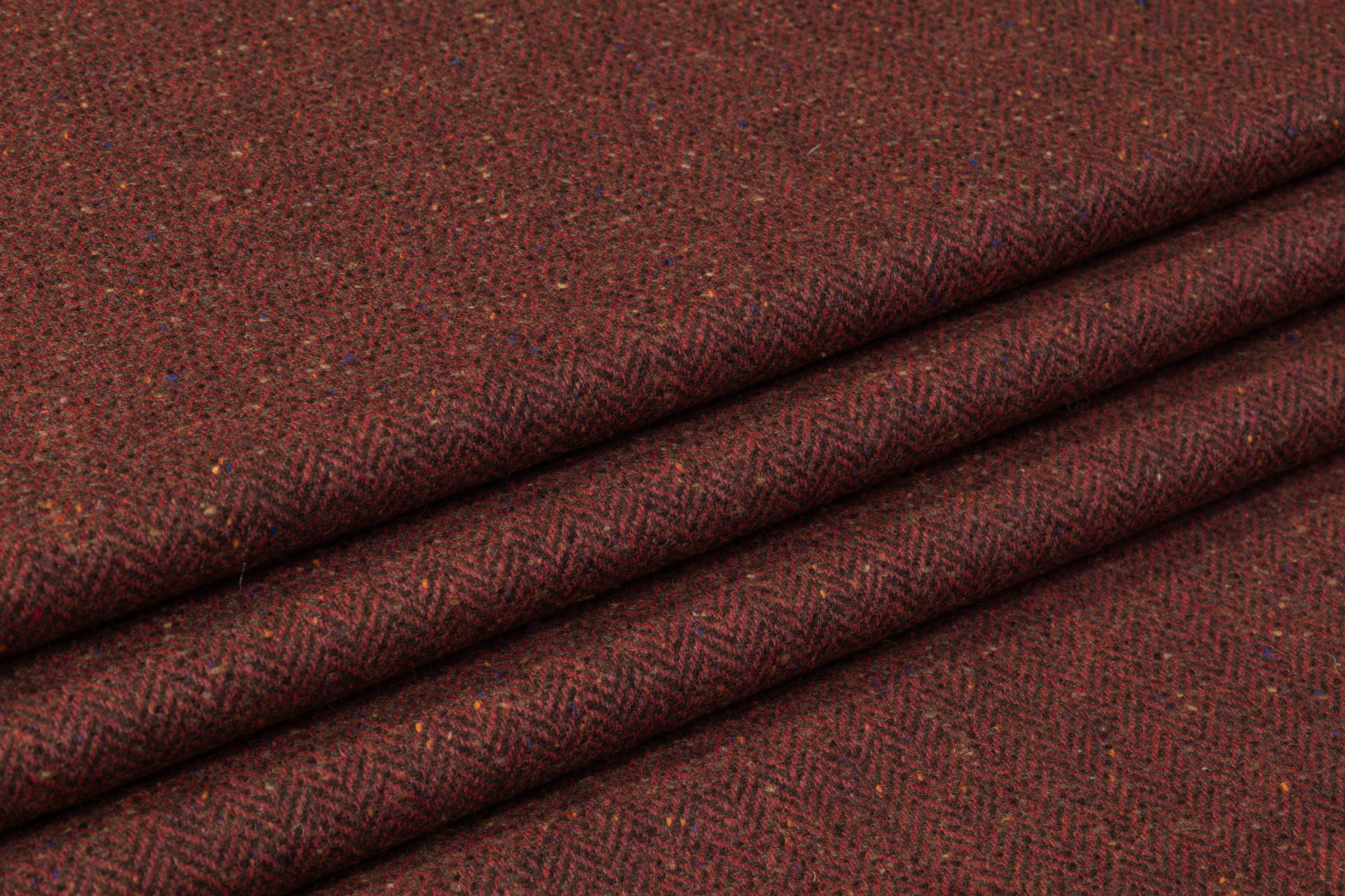 Herringbone Italian Wool Suiting - Brick