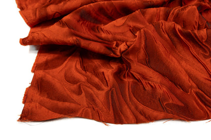 Abstract Italian Cloqué Brocade - Fire Orange