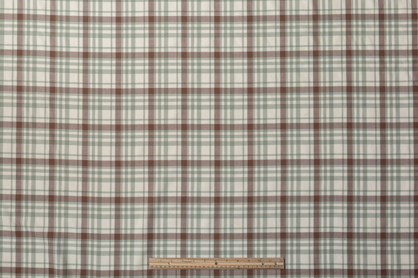 Checked Italian Wool Suiting - Green / Brown / White