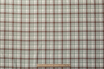 Checked Italian Wool Suiting - Green / Brown / White