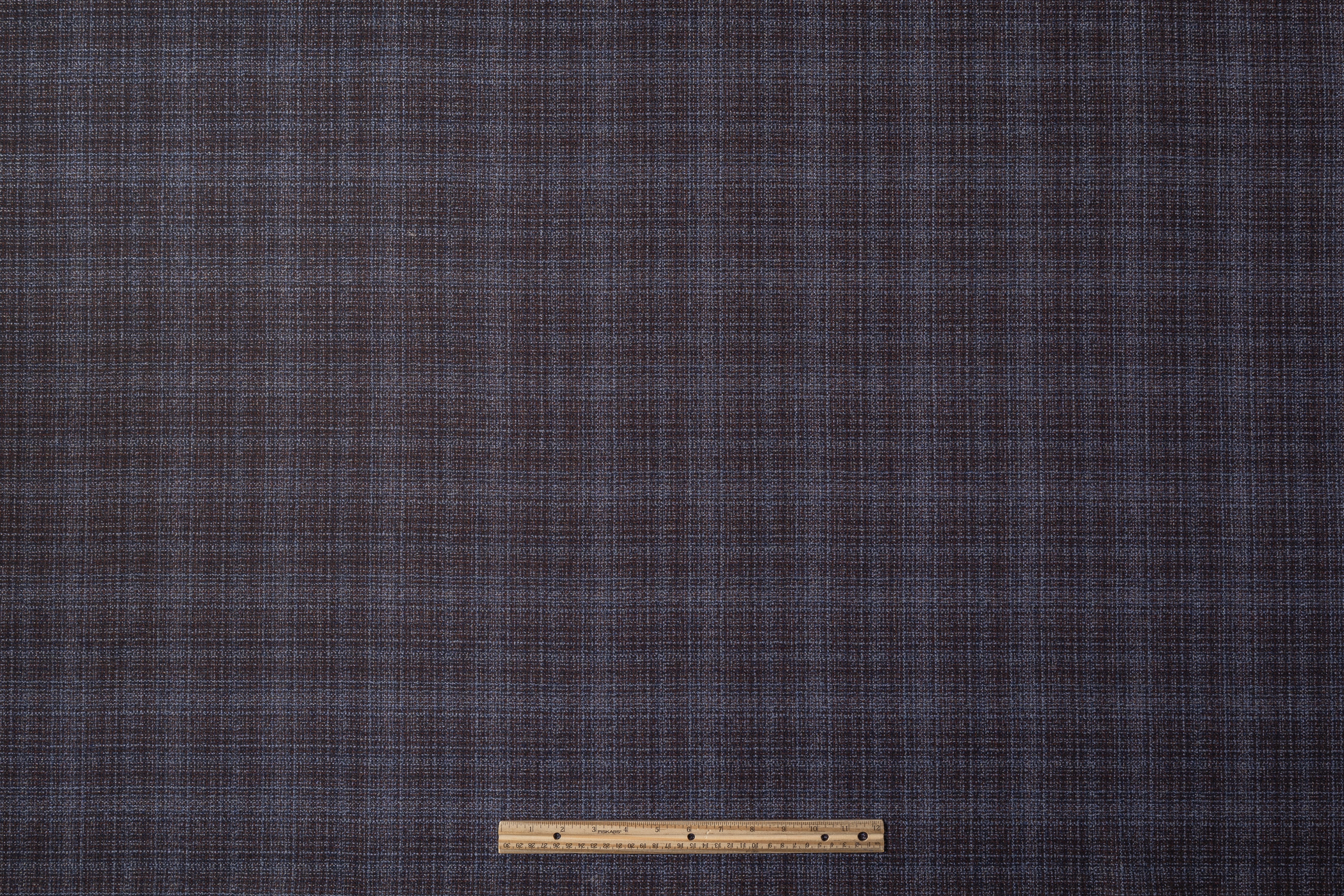 Checked Italian Wool Suiting - Blue / Brown