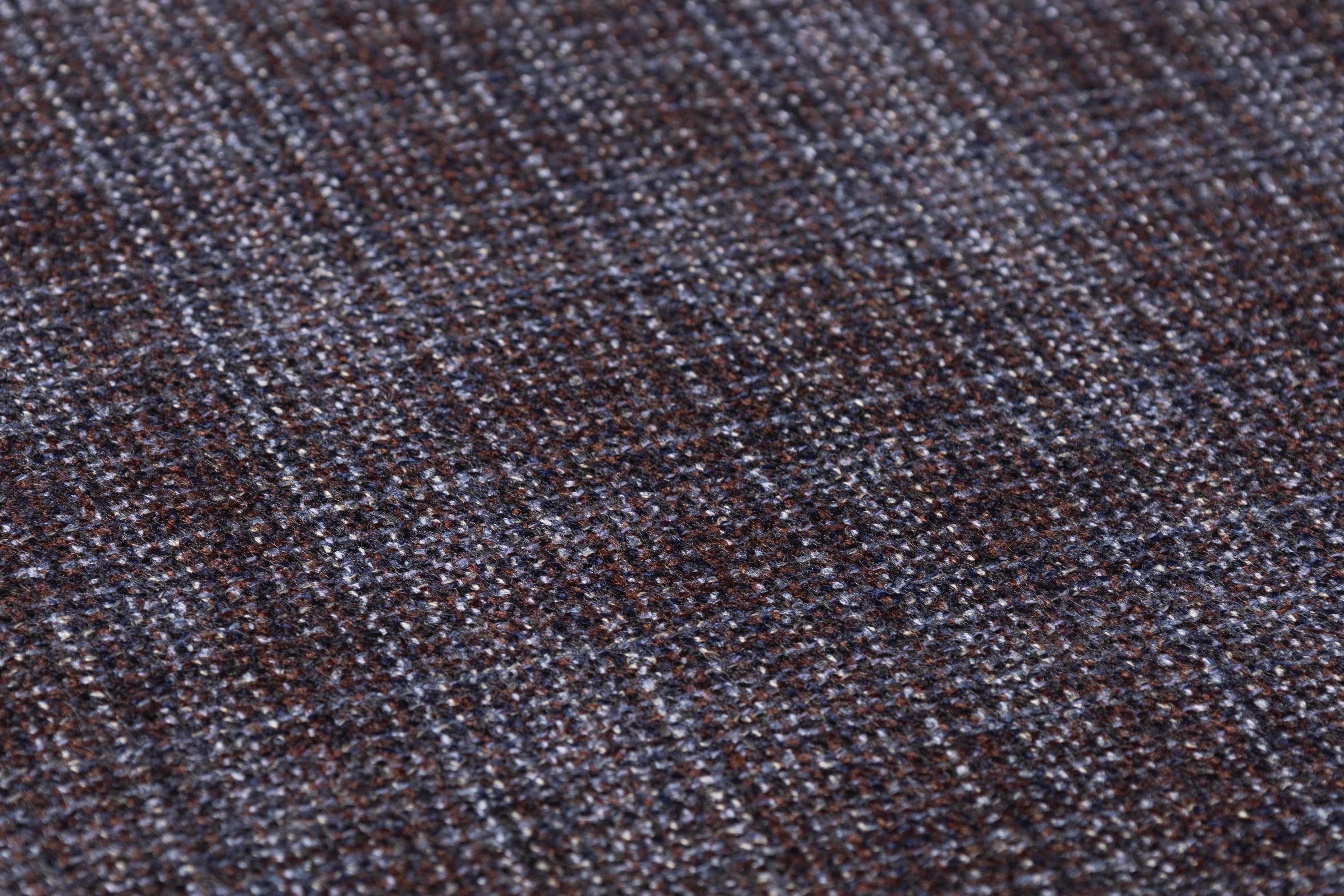 Checked Italian Wool Suiting - Blue / Brown