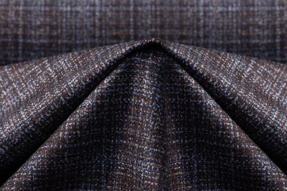 Checked Italian Wool Suiting - Blue / Brown
