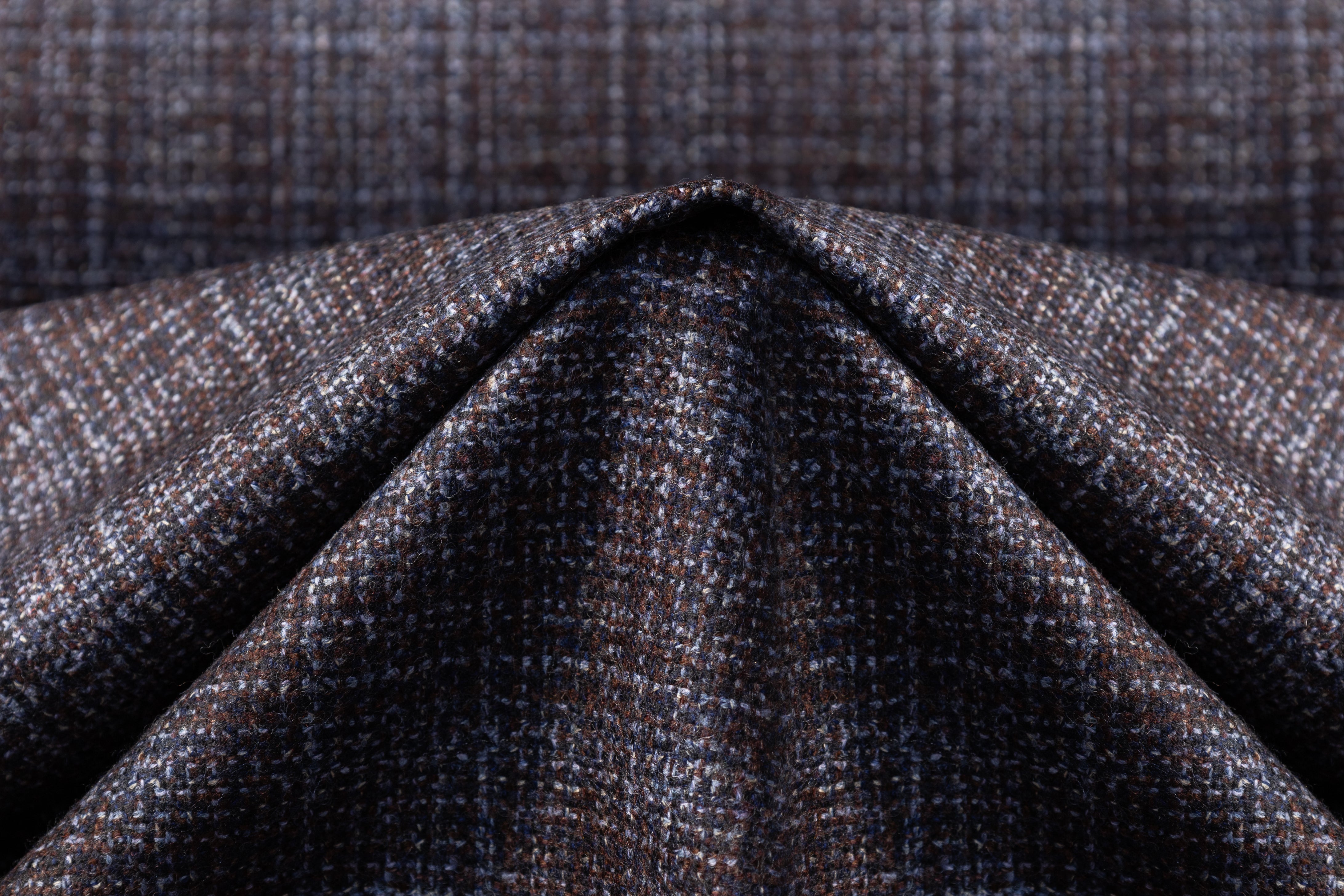 Checked Italian Wool Suiting - Blue / Brown