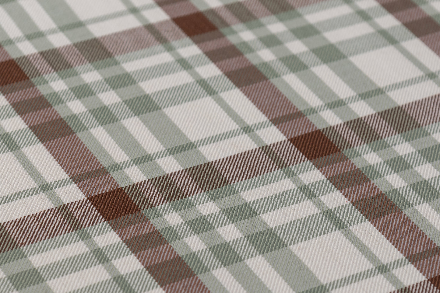 Checked Italian Wool Suiting - Green / Brown / White