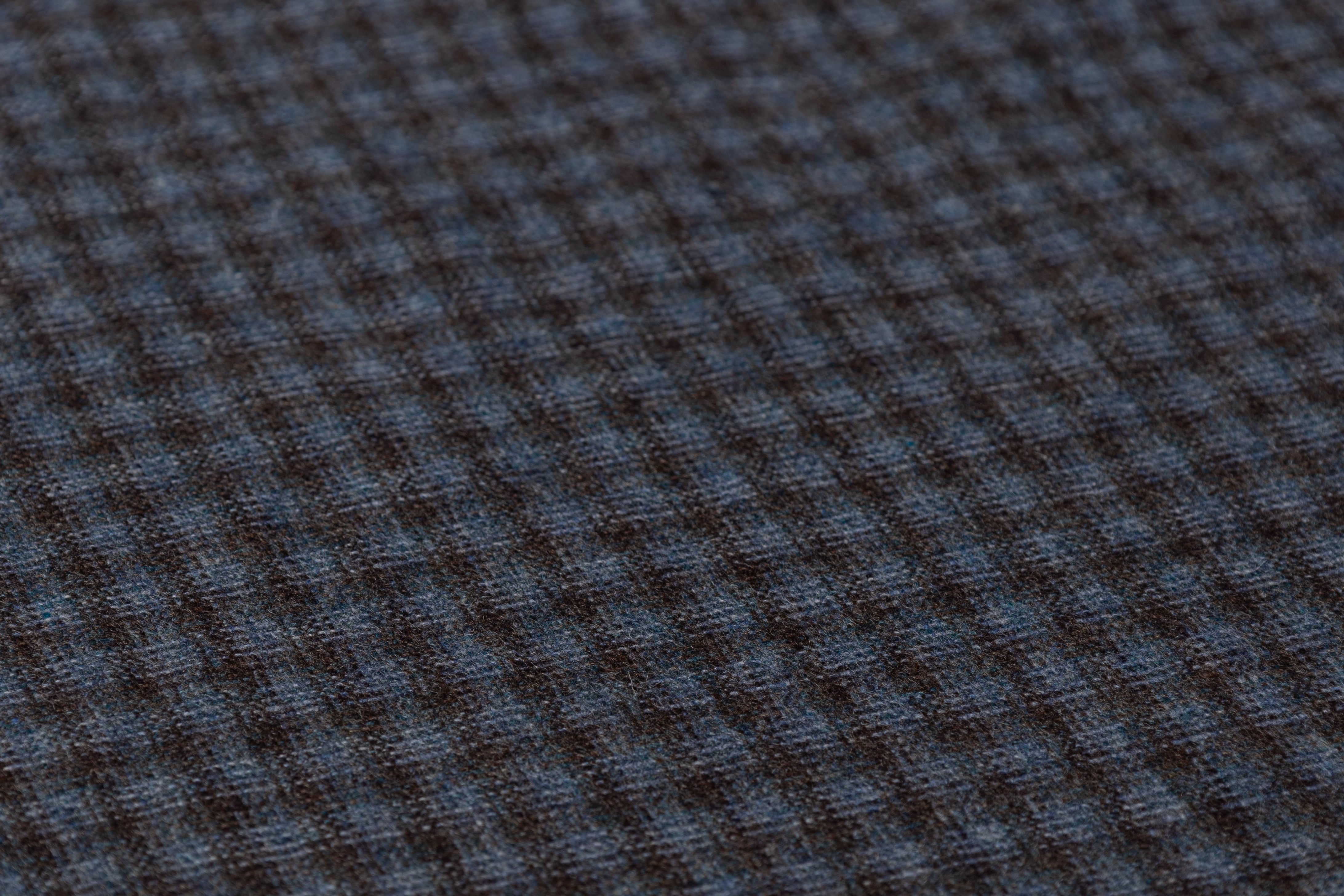 Checked Italian Wool Suiting - Blue / Brown