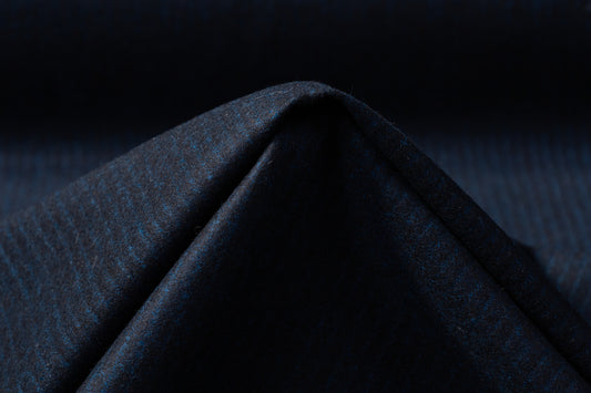 Striped Italian Wool Flannel - Blue