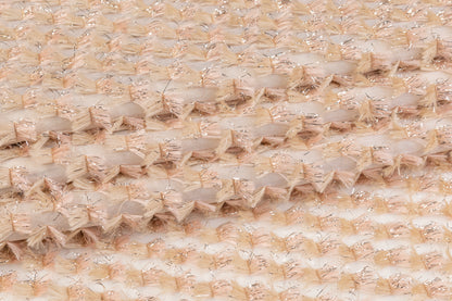 Fringed Italian Silk Blend Gazar - Peach