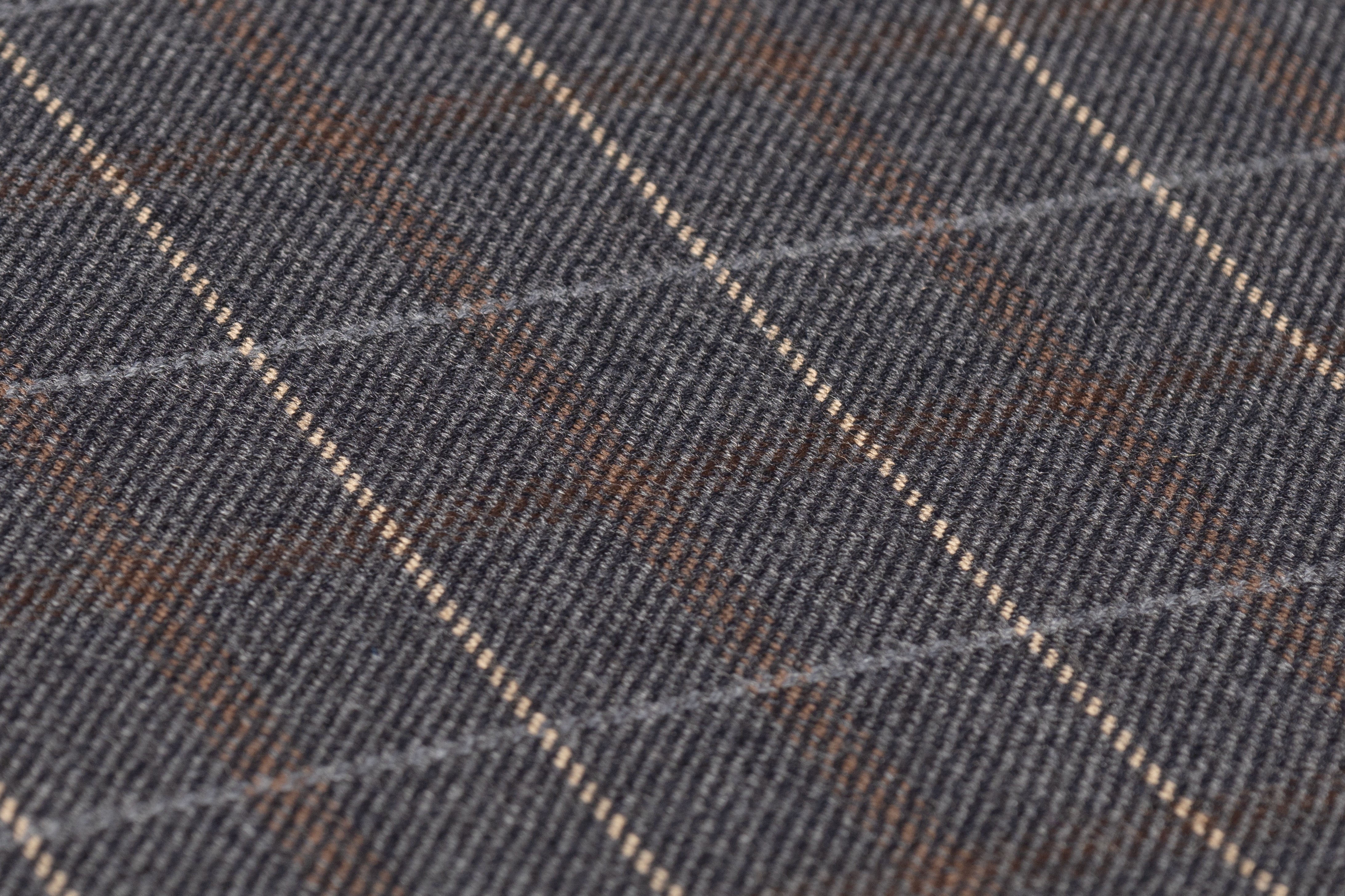 Checked Italian Wool Suiting - Gray / Brown
