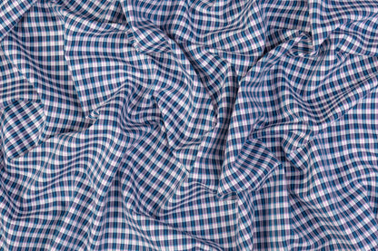 Heavy Italian Viscose Wool Twill Jacketing - Blue / Pink