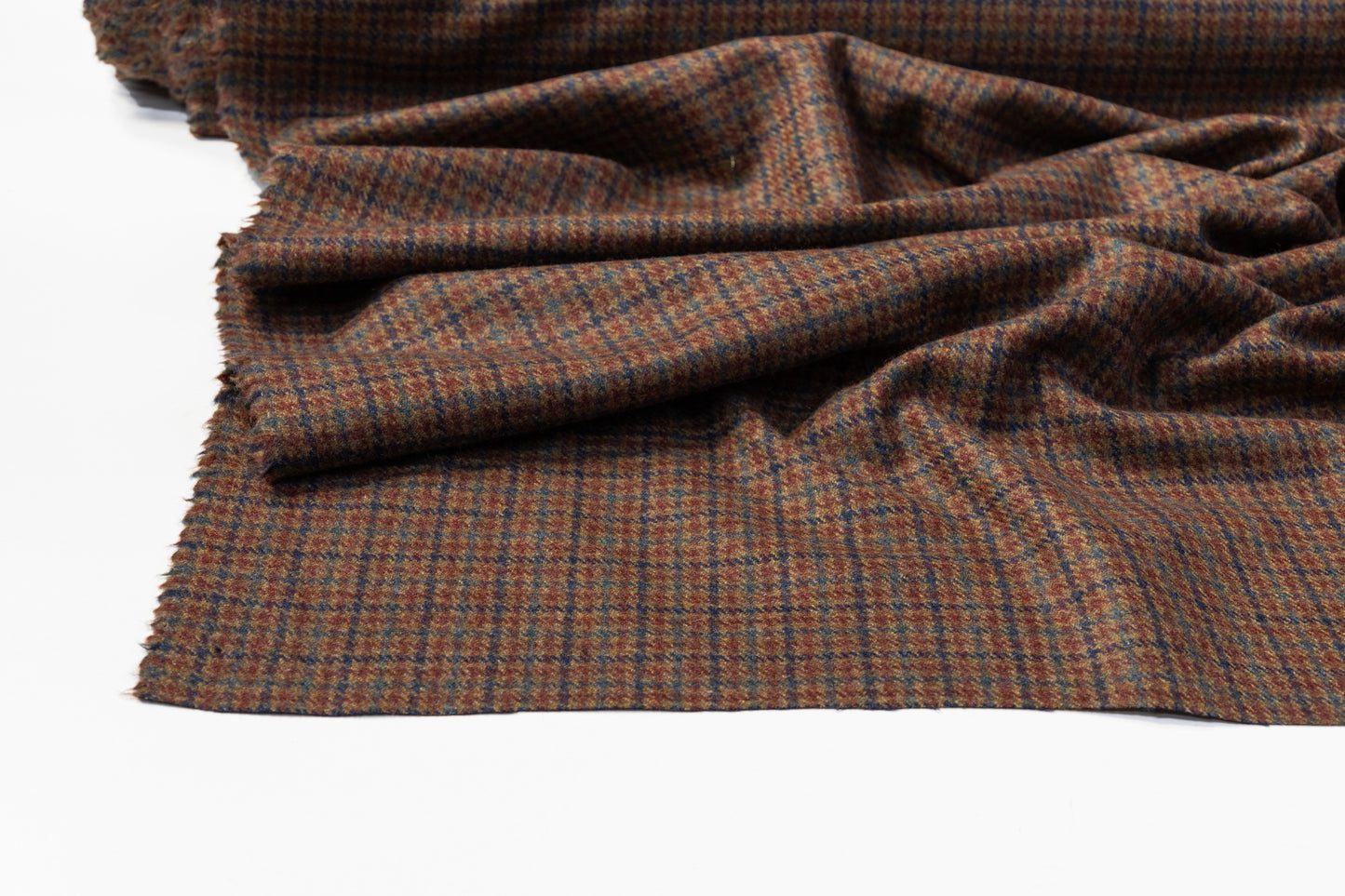 Checked Italian Wool Suiting - Brown
