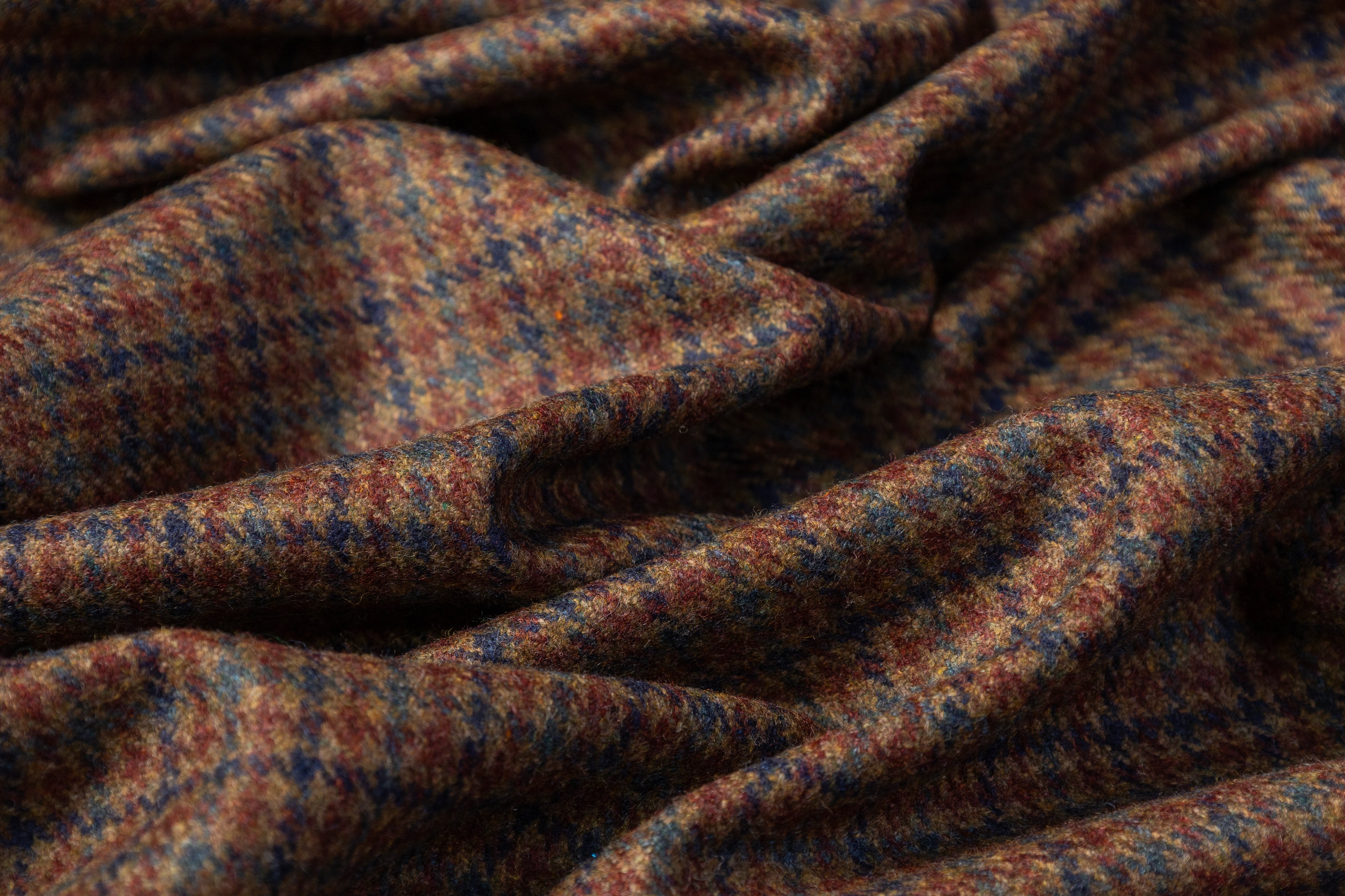 Checked Italian Wool Suiting - Brown