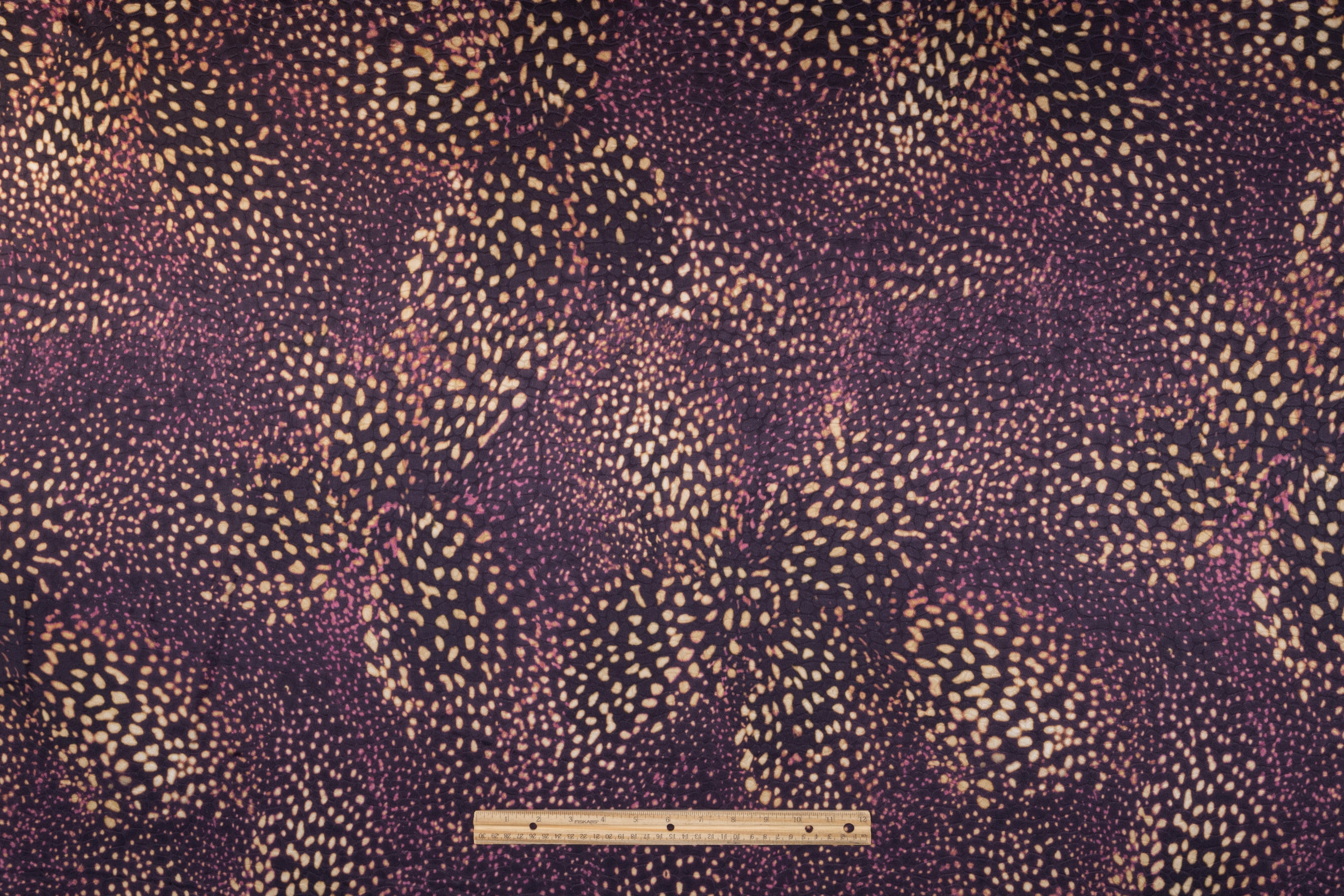 Reptilian Printed Italian Viscose Jacquard - Deep Plum