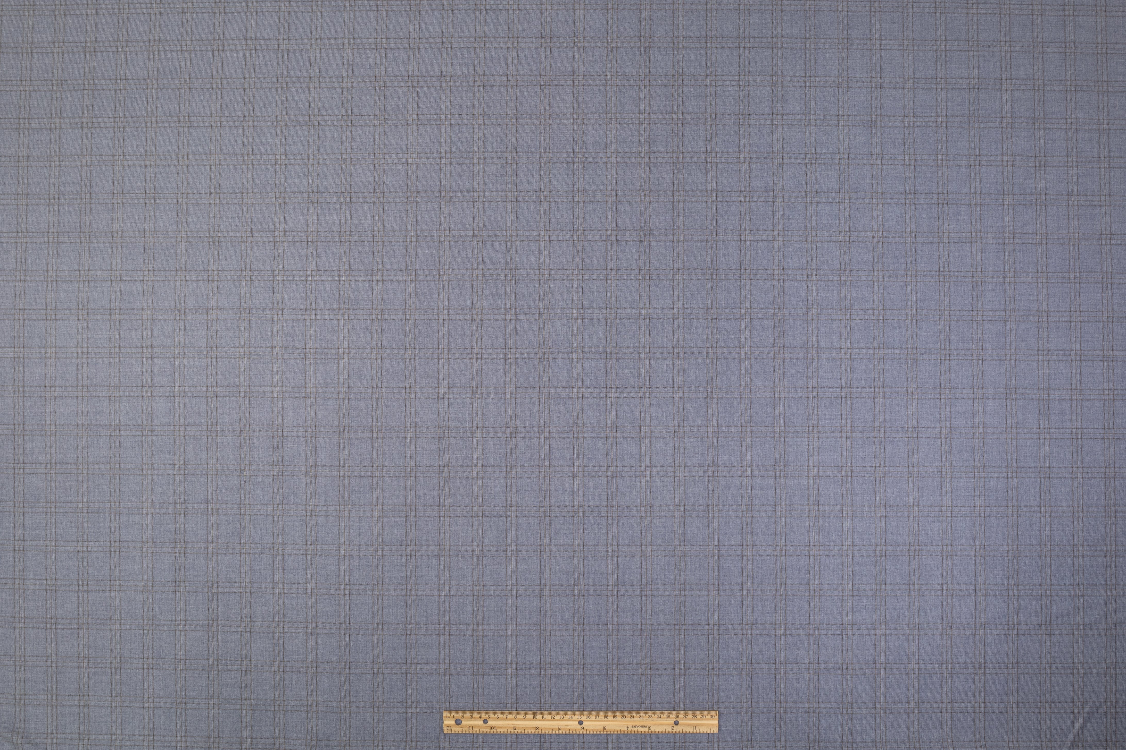 Checked Italian Wool Suiting - Blue