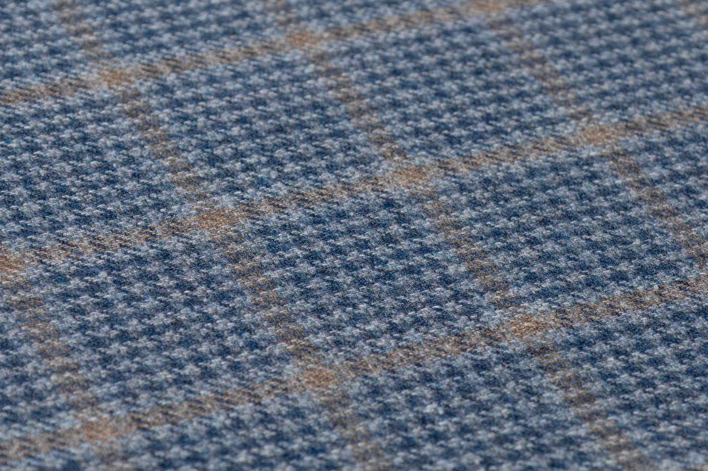 Checked Italian Wool Suiting - Blue / Tan
