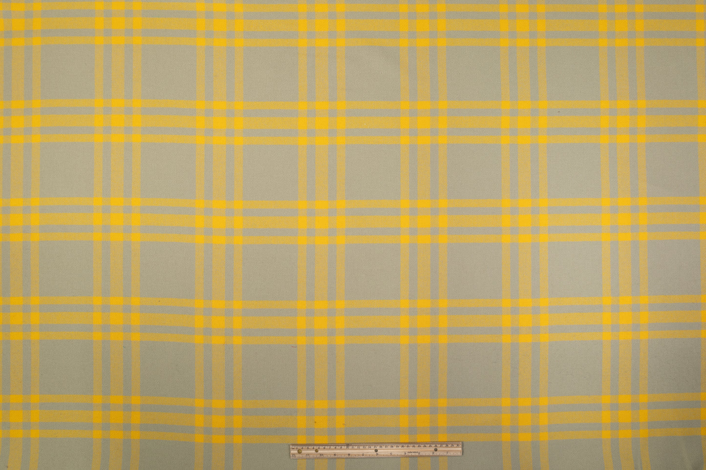 Plaid Italian Fused Wool Coating - Yellow