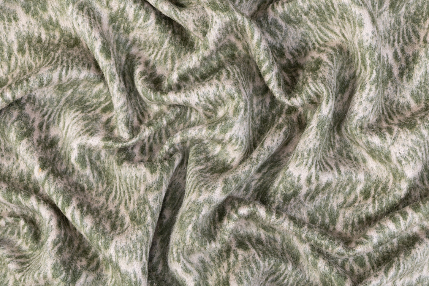 Italian Wool Mohair Jacquard Coating - Green