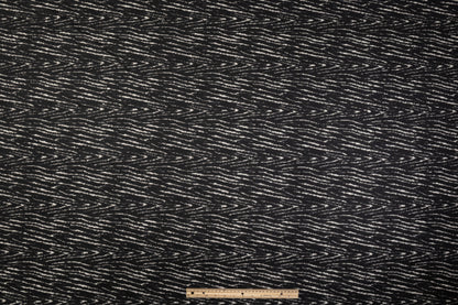 Italian Wool Brocade - Black / White
