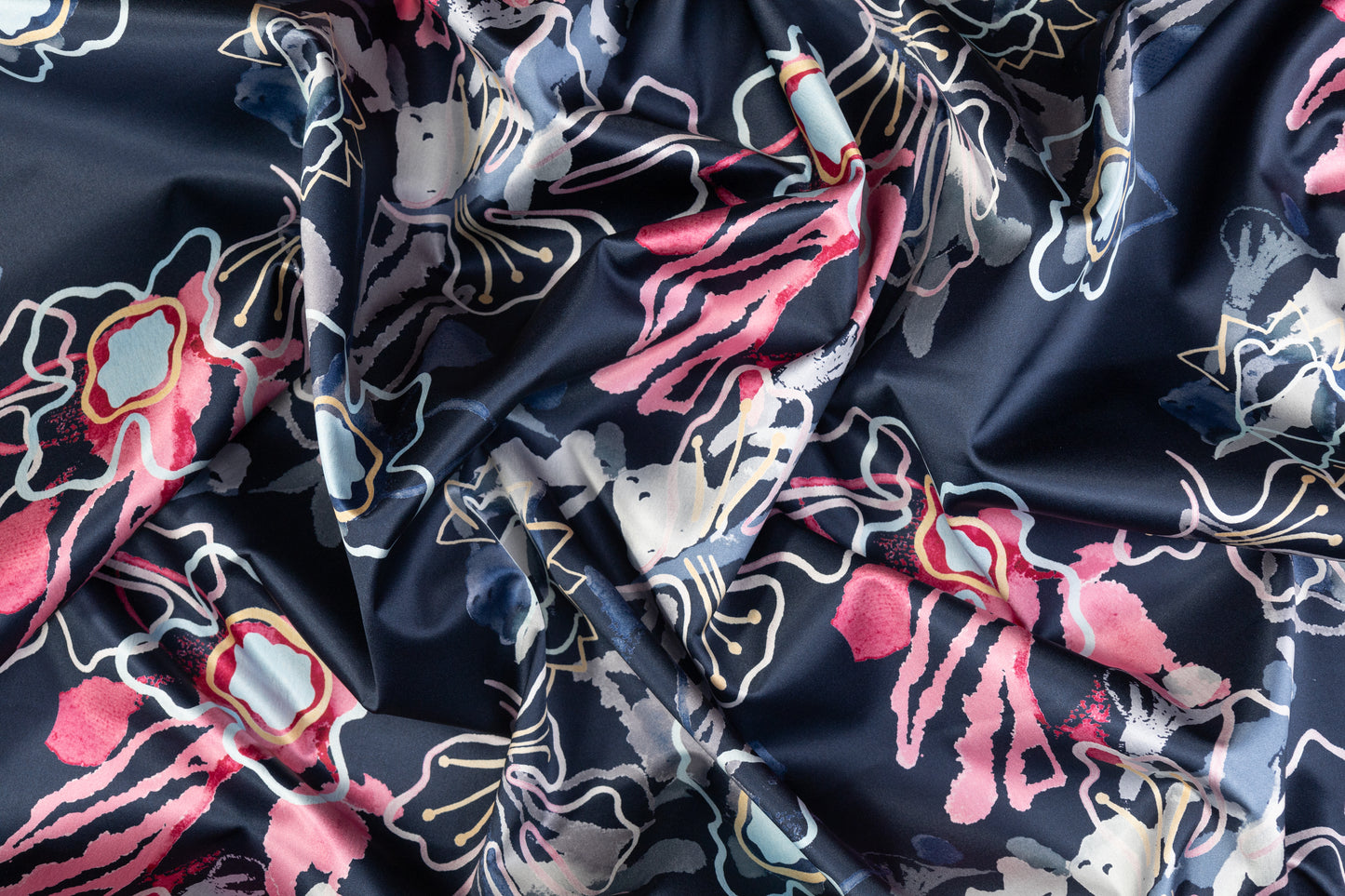 Fused Italian Silk Satin - Multicolor