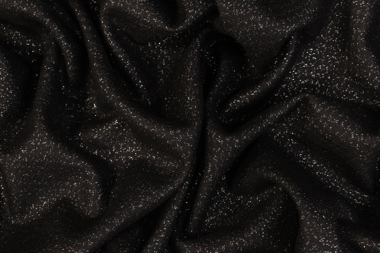 Double Faced Metallic Italian Wool Coating - Black / Silver