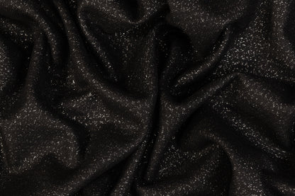 Double Faced Metallic Italian Wool Coating - Black / Silver