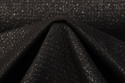 Double Faced Metallic Italian Wool Coating - Black / Silver