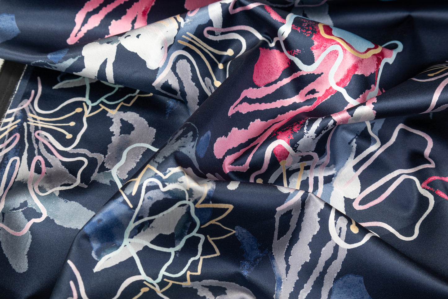 Fused Italian Silk Satin - Multicolor