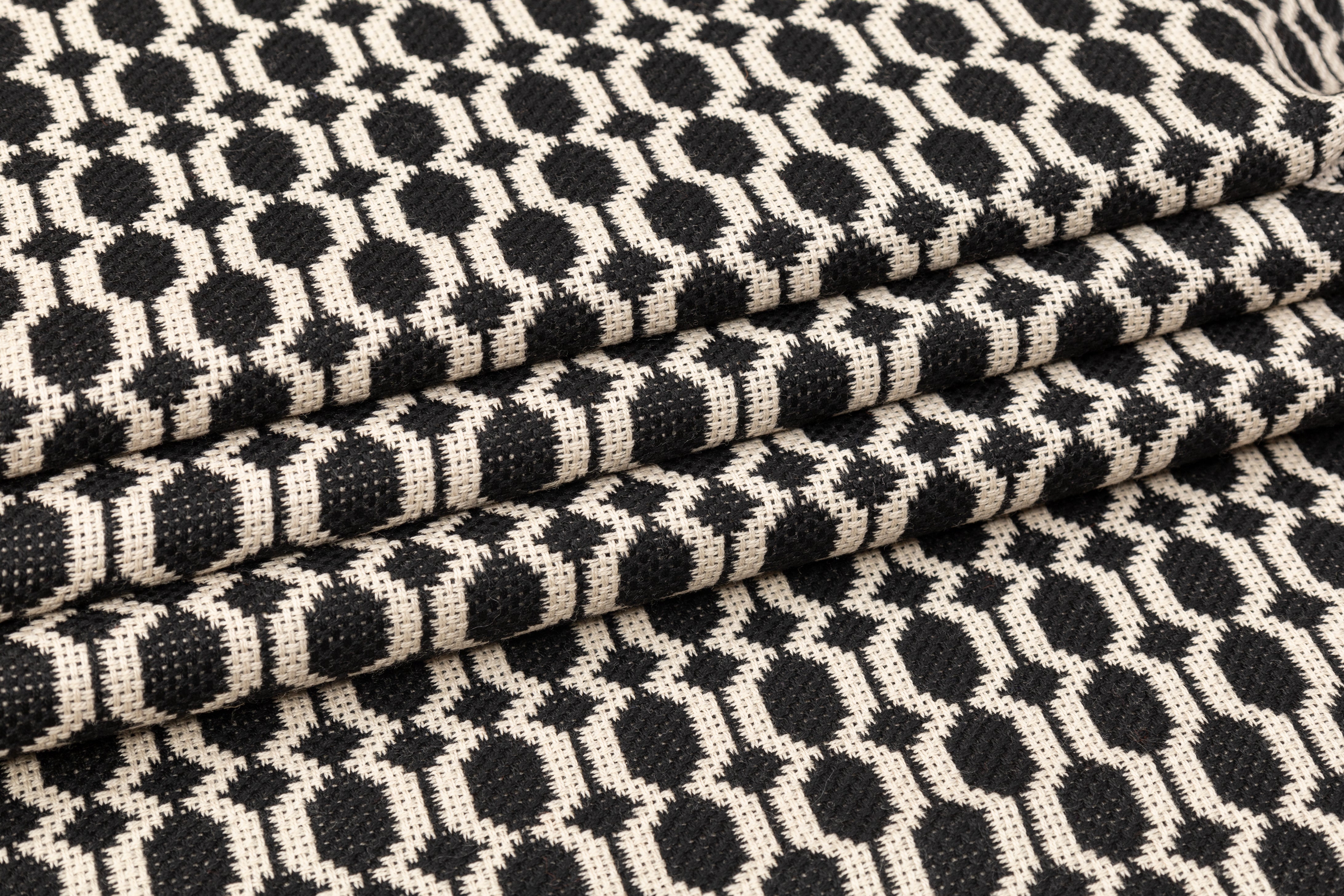Double Faced Italian Wool Tweed - Black / Beige