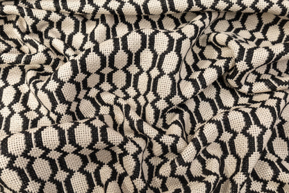 Double Faced Italian Wool Tweed - Black / Beige