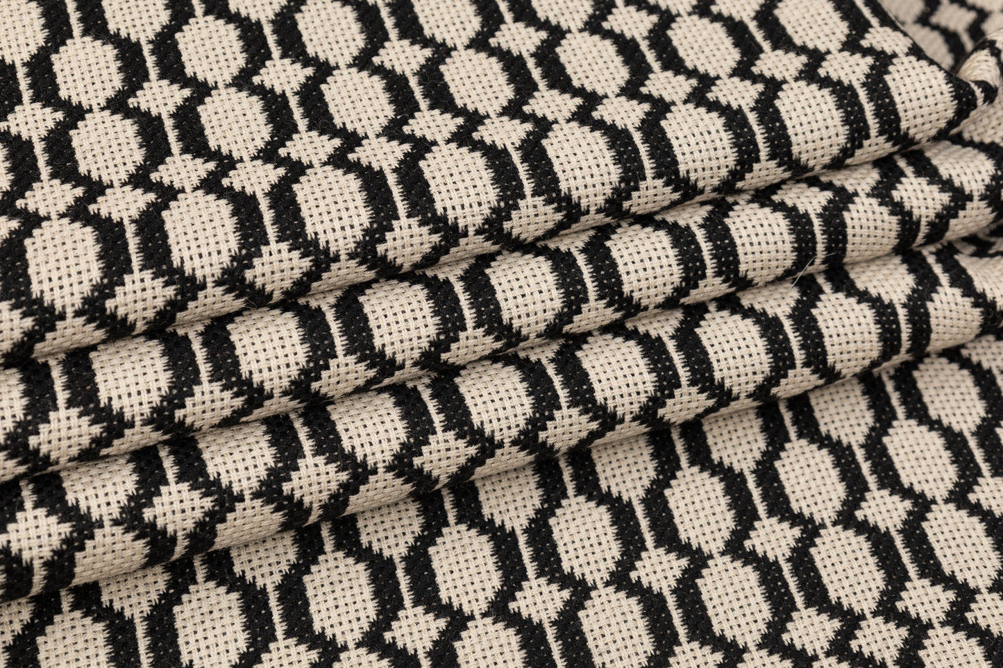 Double Faced Italian Wool Tweed - Black / Beige