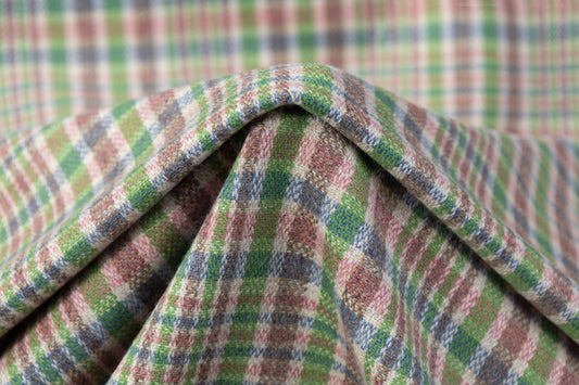 Plaid Italian Wool Tweed Jacketing - Multicolor