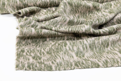 Italian Wool Mohair Jacquard Coating - Green