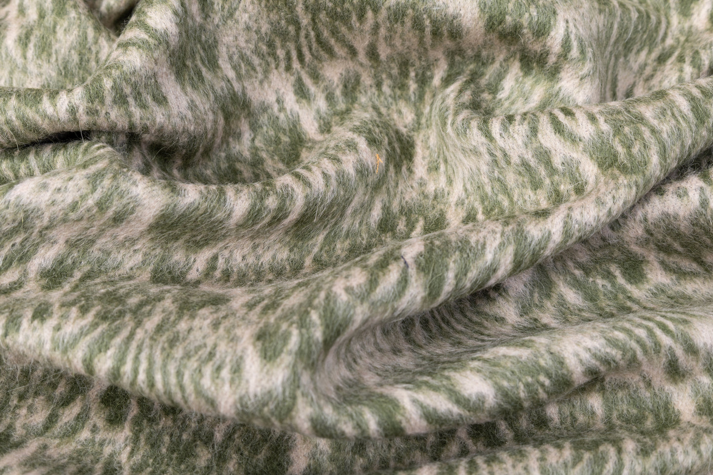 Italian Wool Mohair Jacquard Coating - Green